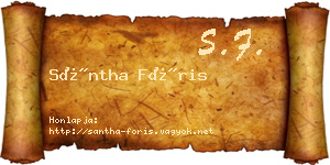 Sántha Fóris névjegykártya
